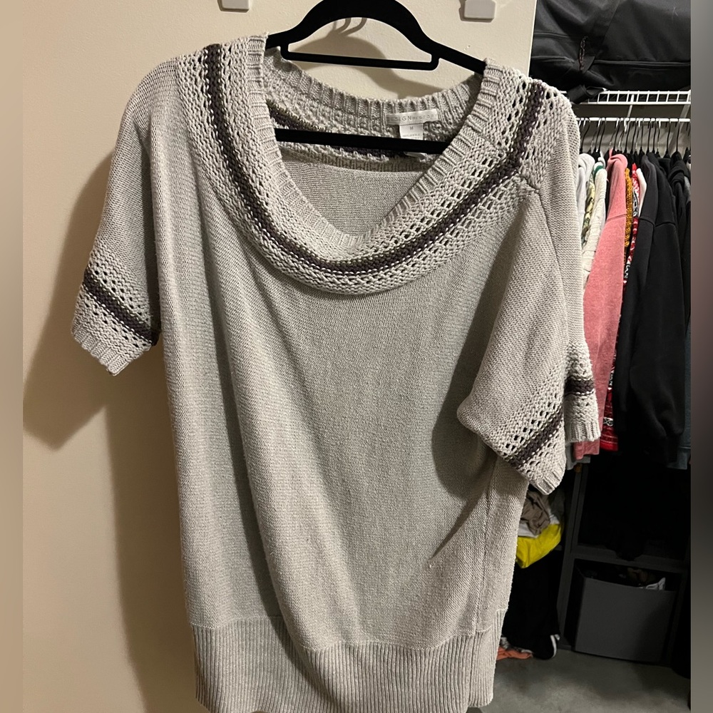 Design History Slouch Knit Sweater, Grey, M